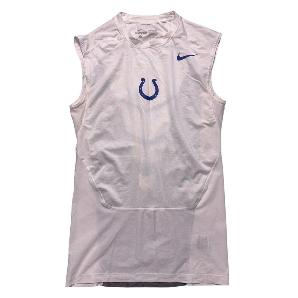 Nike Pro NFL Indianapolis Colts Compression Tank‎ Top Mens Large White Stretch